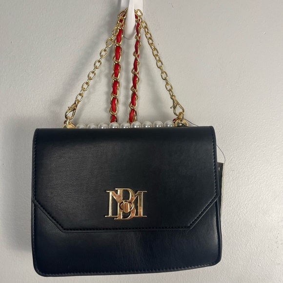 NEW BADGLEY MISCHKA Double-Sided Crossbody Bag black red with red strap - Picture 13 of 13